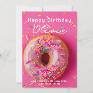 Verjaardagskaart voor vriendin vriendje Donut Doug Feestdagenkaart