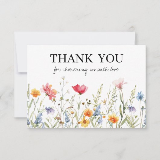 Verjaardagskaart voor Wildflower Baby Shower Bedankkaart (Voorkant)