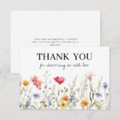 Verjaardagskaart voor Wildflower Baby Shower Bedankkaart (Voorkant / Achterkant)