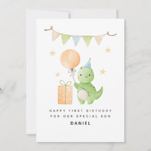 Verjaardagskaart voor zoon 1e verjaardag Cute Wate Kaart