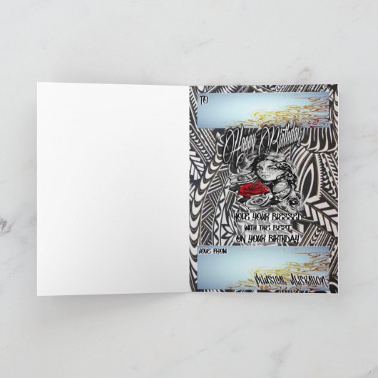 Verjaardagskaart zwarte en grijze vrouw kaart (Binnen)