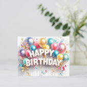 Verjaardagskaarten, bulk, voordelig briefkaart (Staand voorkant)