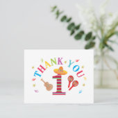 Verjaardagskaartje 1 jaar Fiesta leuk Mexicaans be Bedankkaart (Staand voorkant)