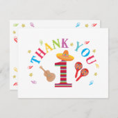 Verjaardagskaartje 1 jaar Fiesta leuk Mexicaans be Bedankkaart (Voorkant / Achterkant)