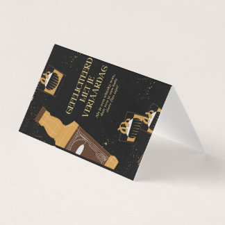 Verjaardagskaartje FeestelijkGoud Visitekaartjes