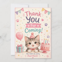 Verjaardagskaartjes met dank voor kattenliefhebber