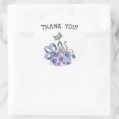 Verjaardagskat Dank u Ronde Sticker (Tas)