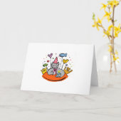 verjaardagskat kaart (Gele Bloem)