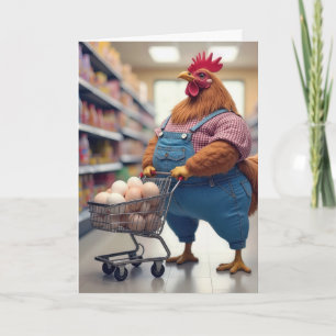 Verjaardagskip met eieren in een winkelwagen kaart