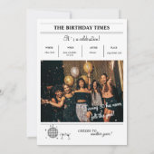 Verjaardagskrant Hoesje Retro Foto Kaart (Achterkant)