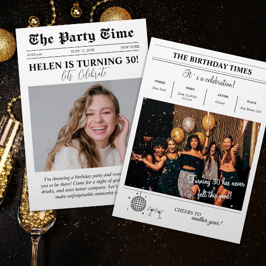 Verjaardagskrant Hoesje Retro Foto Kaart