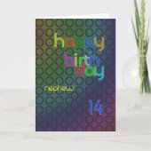 Verjaardagskringen voor neefje van 14 jaar kaart (Voorkant)