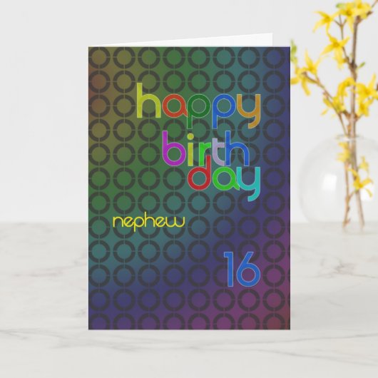 Verjaardagskringen voor neefje van 16 jaar kaart (Gele Bloem)