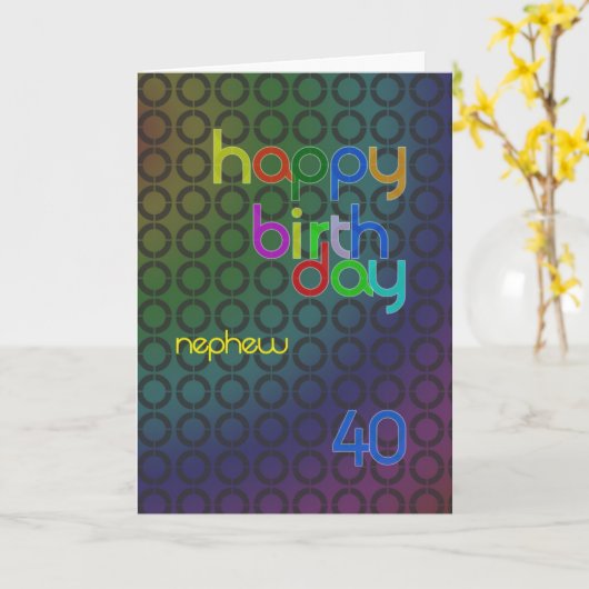 Verjaardagskringen voor neefje van 40 jaar kaart (Gele Bloem)