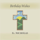 Verjaardagskruispriester gepersonaliseerd sticker (Voorkant)