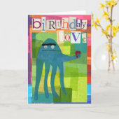 verjaardagskuikens kaart (Gele Bloem)