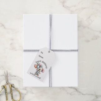Verjaardagslabel voor honden met waterverf in fant cadeaulabel