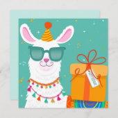Verjaardagslama Feestdagenkaart (Voorkant / Achterkant)