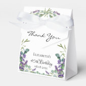 Verjaardagslavendel eucalyptus violet dank u bedankdoosjes (Voorkant Zijde)