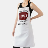 Verjaardagslegende elk jaar naam rood zwart schort (Insitu)