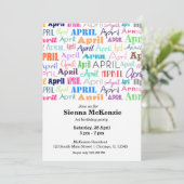 Verjaardagsmaand april kaart (Staand voorkant)