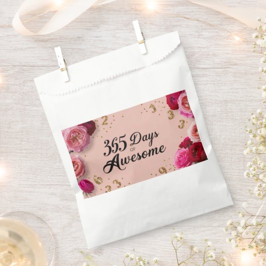 Verjaardagsmagie bloemige countdown winkelgunsttas bedankzakje (Geknipt)