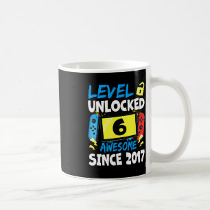 Verjaardagsman Level 6 Ontgrendeld Geweldig 2017 V Koffiemok