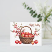 Verjaardagsmand met appels briefkaart (Staand voorkant)