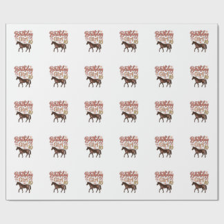 Verjaardagsmeisje 10 Paard Bloem Vector Design_1 Cadeaupapier