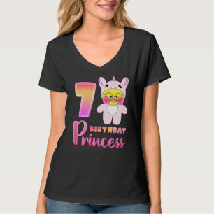 Verjaardagsmeisje 7 Jaar Oud Lalafanfan In Eenhoor T-shirt
