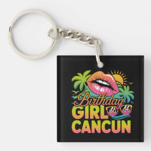 Verjaardagsmeisje Cancun 2026 Tropische Vakantie R Sleutelhanger