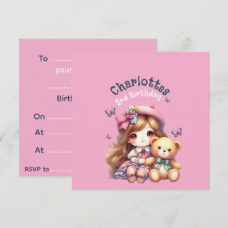 Verjaardagsmeisje gepersonaliseerde papieren bord kaart