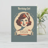 Verjaardagsmeisje  kaart (Staand voorkant)