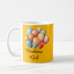 Verjaardagsmeisje Kleurrijke Ballonnen Koffiemok