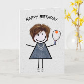 Verjaardagsmeisje met Pickleball Paddle Kaart (Gele Bloem)