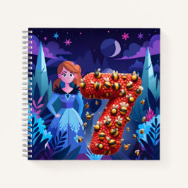 Verjaardagsmeisje op 7 notitieboek