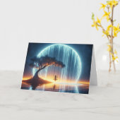 Verjaardagsmeisje op schommel in Moon Waterfall Kaart (Gele Bloem)