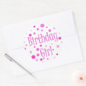 verjaardagsmeisje ronde sticker (Envelop)