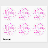 verjaardagsmeisje ronde sticker (Vel)