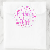 verjaardagsmeisje ronde sticker (Tas)