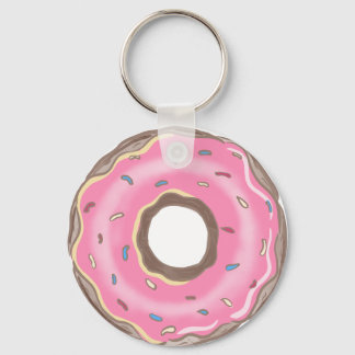Verjaardagsmeisje Roze Donut  Sleutelhanger