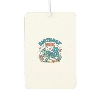 Verjaardagsmeisje Zeeschildpad 8e Verjaardag Shirt Luchtverfrisser