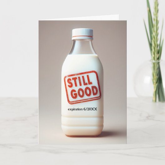 Verjaardagsmelkfles met houdbaarheidsdatum kaart (Voorkant)