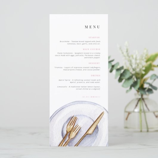 verjaardagsmenu | Celebration menu | (Staand voorkant)