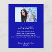 Verjaardagsmenu koninklijk blauw wit leuke weetjes (Achterkant)