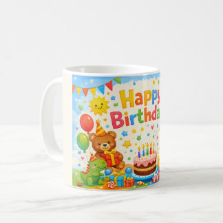 Verjaardagsmok voor kinderen kleurfeest koffiemok