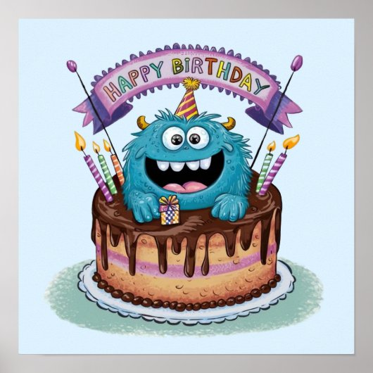 Verjaardagsmonster Poster (Voorkant)