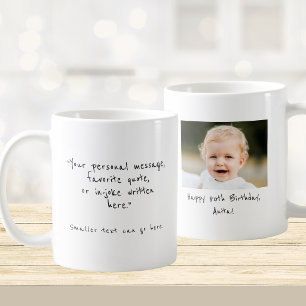 Verjaardagsmug met eigen foto en tekst voor 80ste  koffiemok