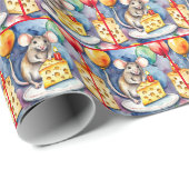 Verjaardagsmuis met kaas cadeaupapier (Rol Hoek)
