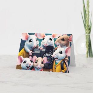Verjaardagsmuizen Poseren met een camera Kaart